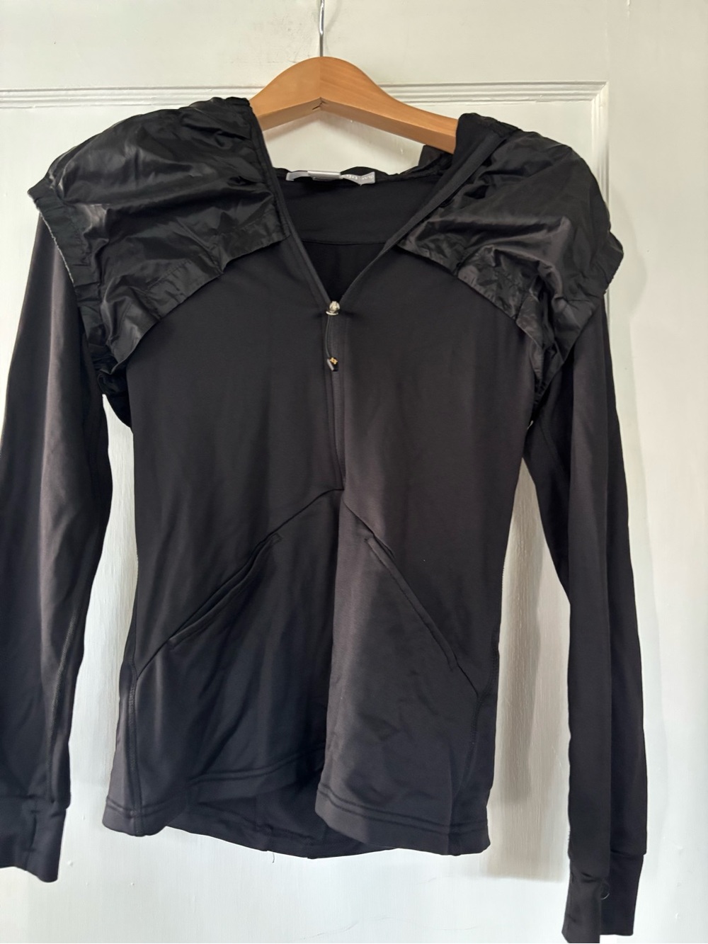 Lija Black Hooded Performance Pullover